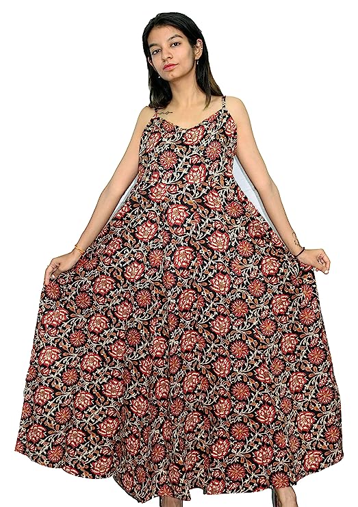 Red Long Flared A Line Dress