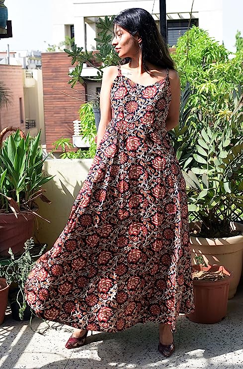 Red Long Flared A Line Dress