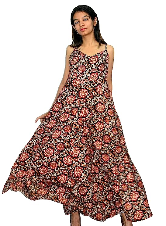 Red Long Flared A Line Dress