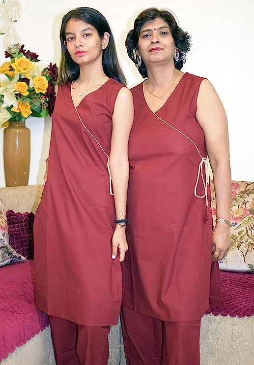 Maroon Angrakha cotton co-ord set