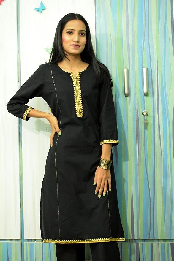 Black embroidery kurta with pants