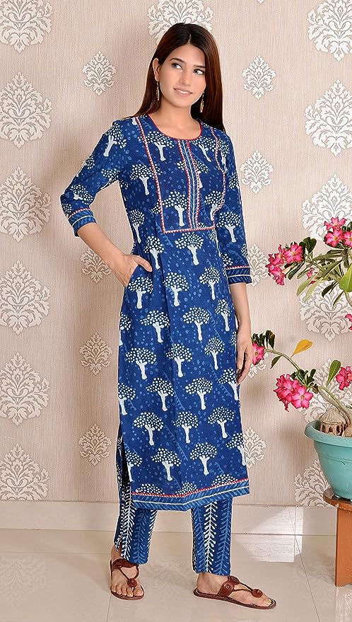 Indigo Printed Cotton coord set