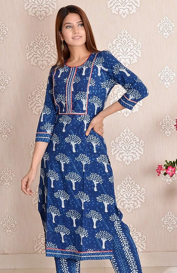 Indigo Printed Cotton coord set