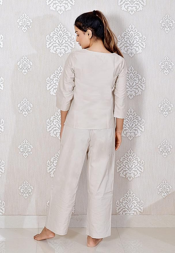 Off-White Women's Pure Cotton Full sleeve Yoga set combo