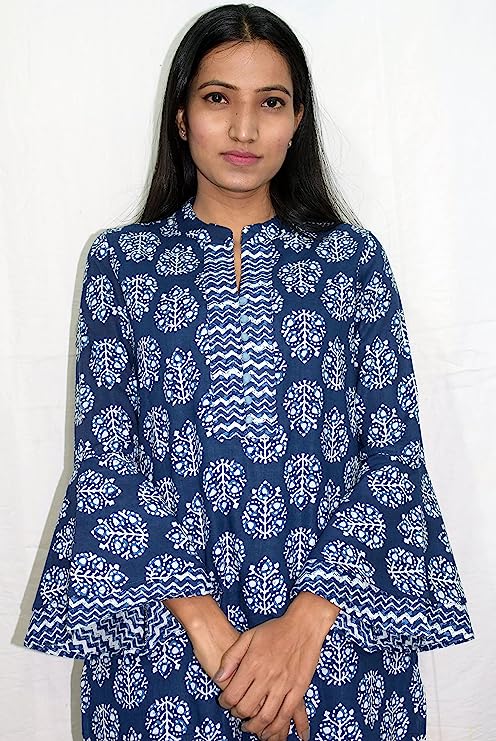 Indigo Booti umbrella sleeves coord set