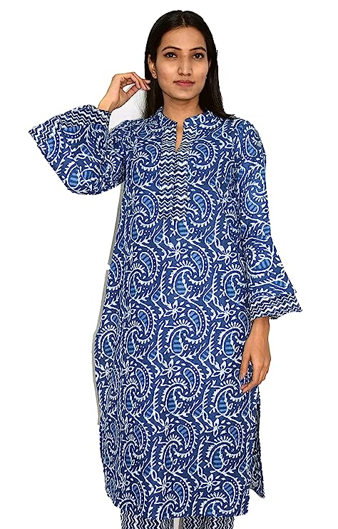 Indigo Paisley umbrella sleeves coord set