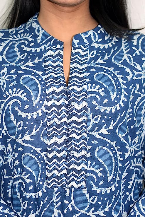 Indigo Paisley umbrella sleeves coord set