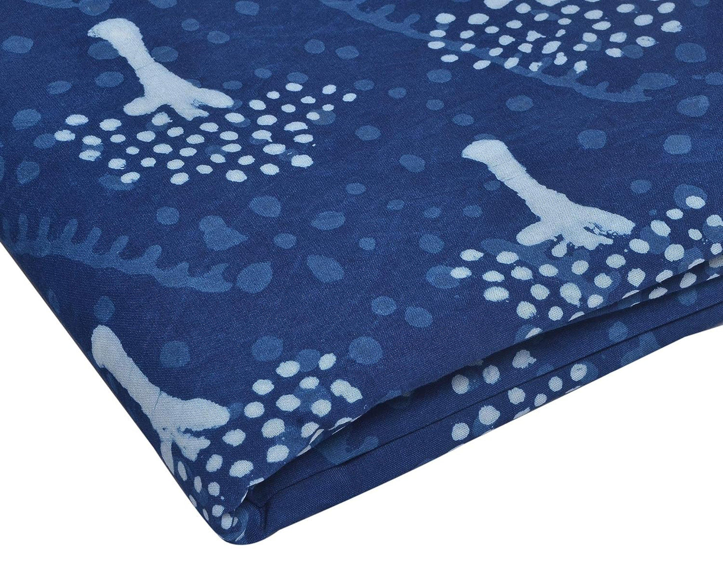 Indigo Tree Print Cotton Fabric