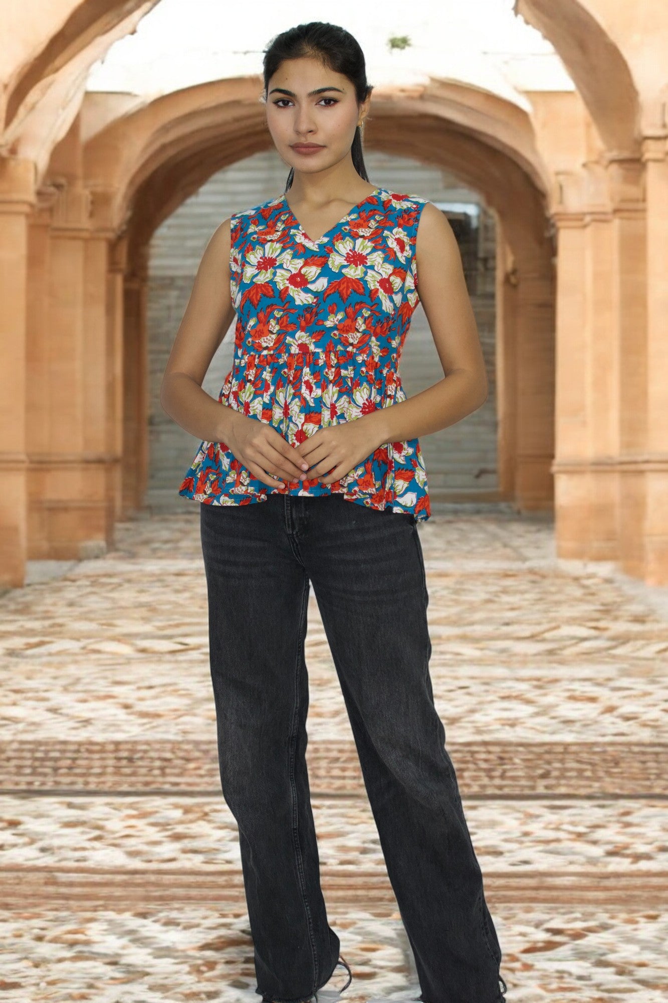 Neel Pushp peplum Top