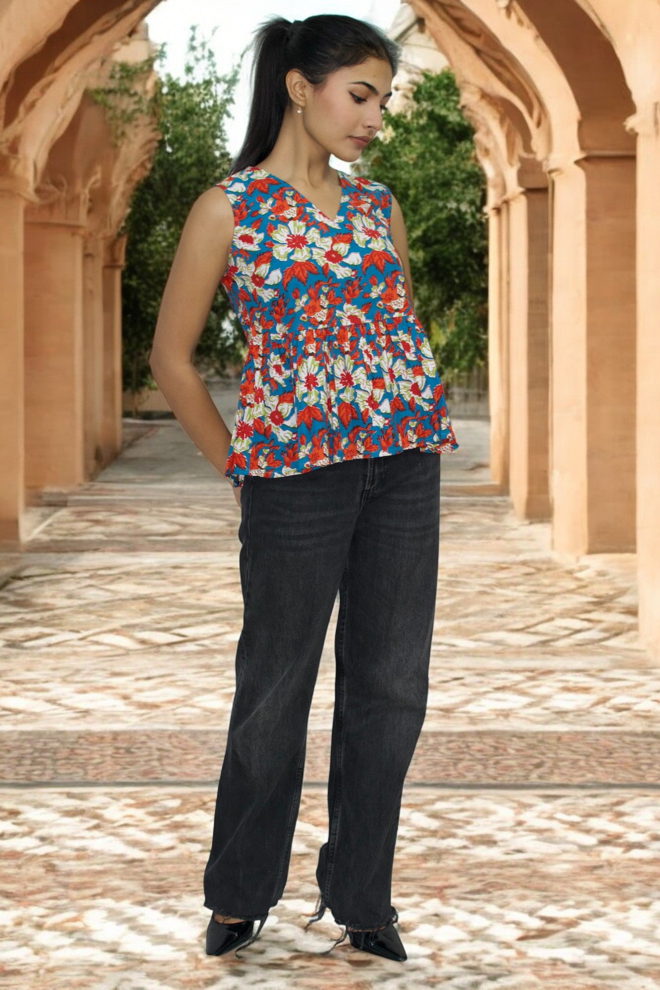 Neel Pushp peplum Top