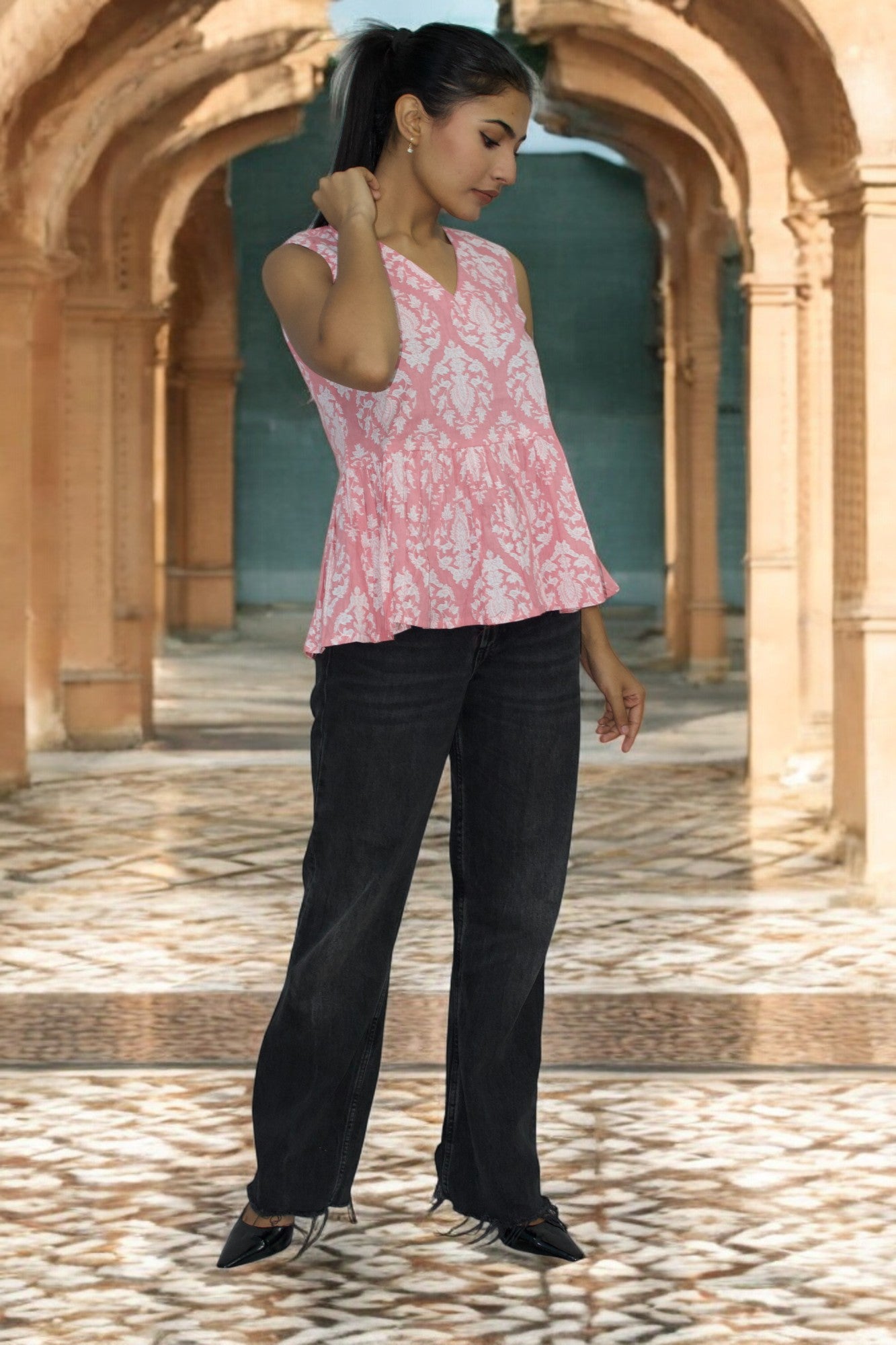 Blush Aura Peplum top