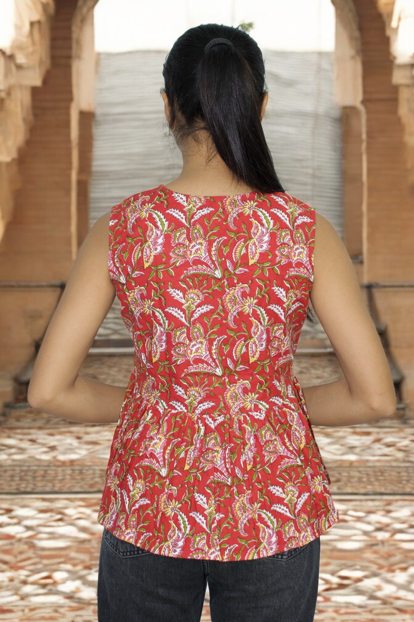 Rangrez Scarlet peplum Top