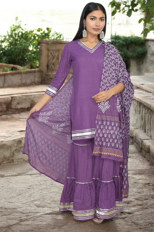 Lavender Bliss Sharara Set