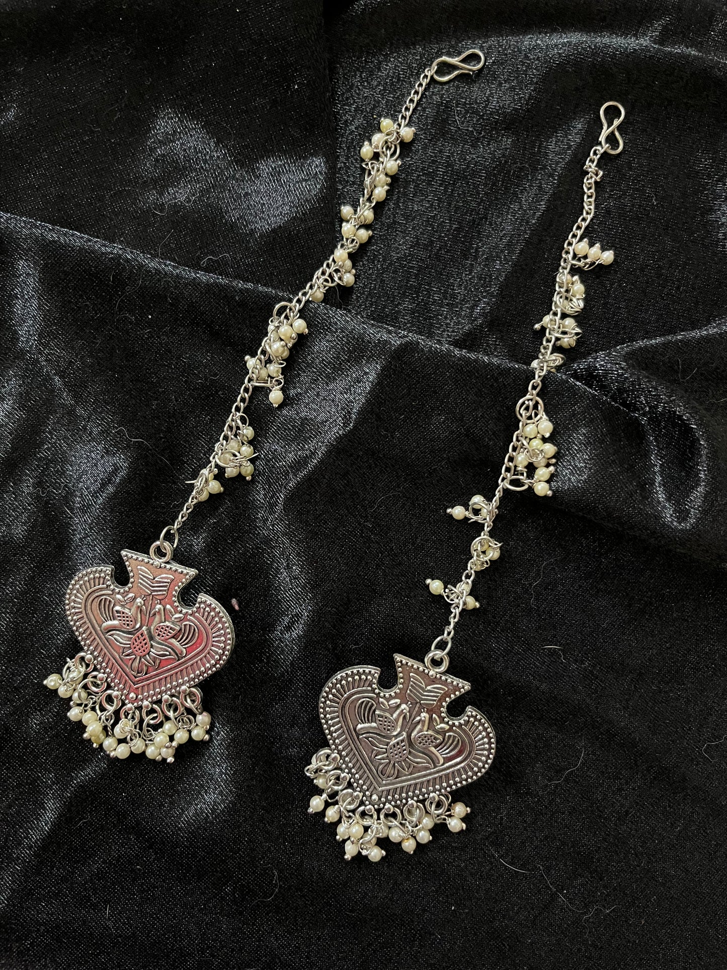 Paan long oxidised earrings