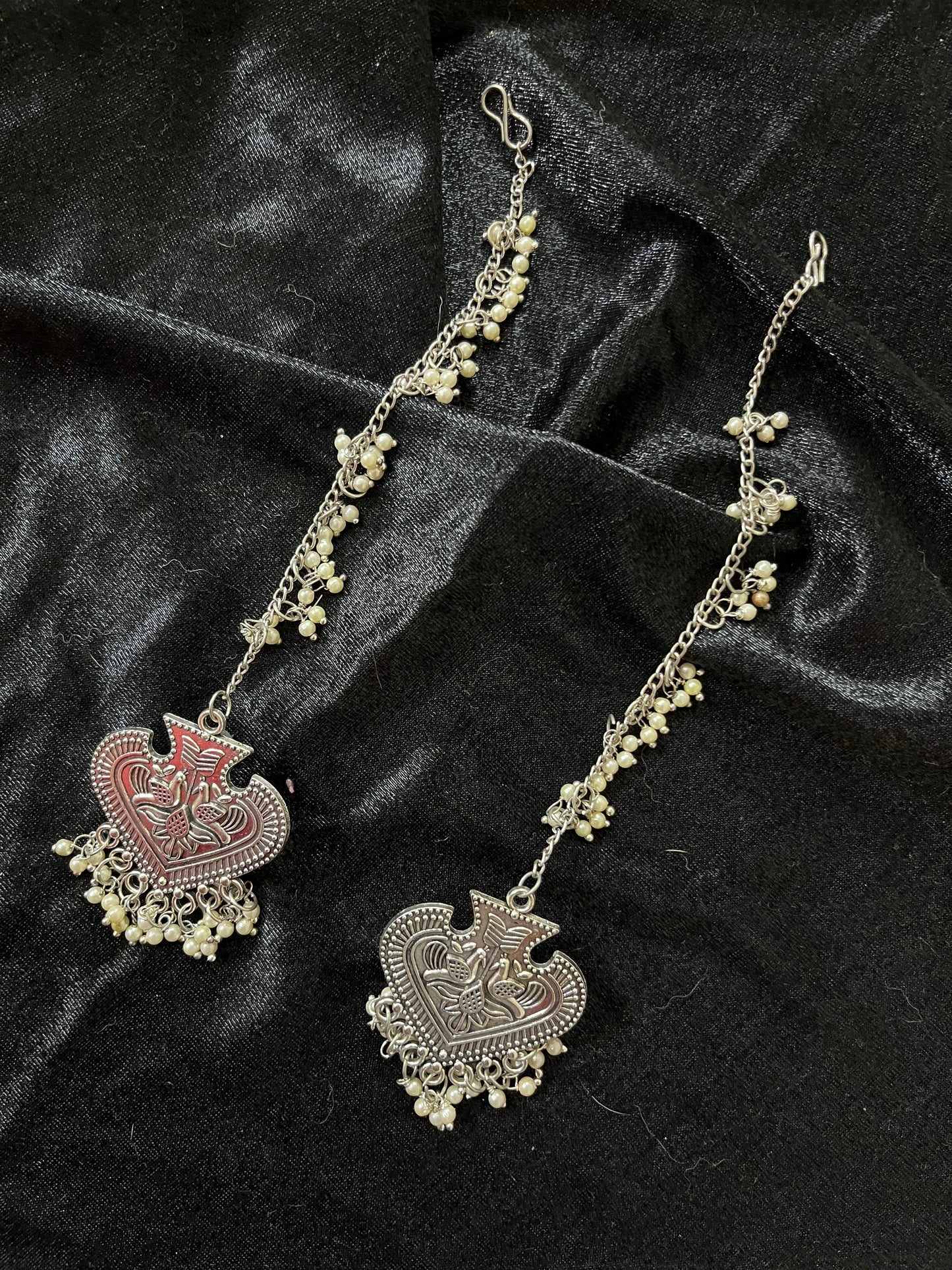 Paan long oxidised earrings
