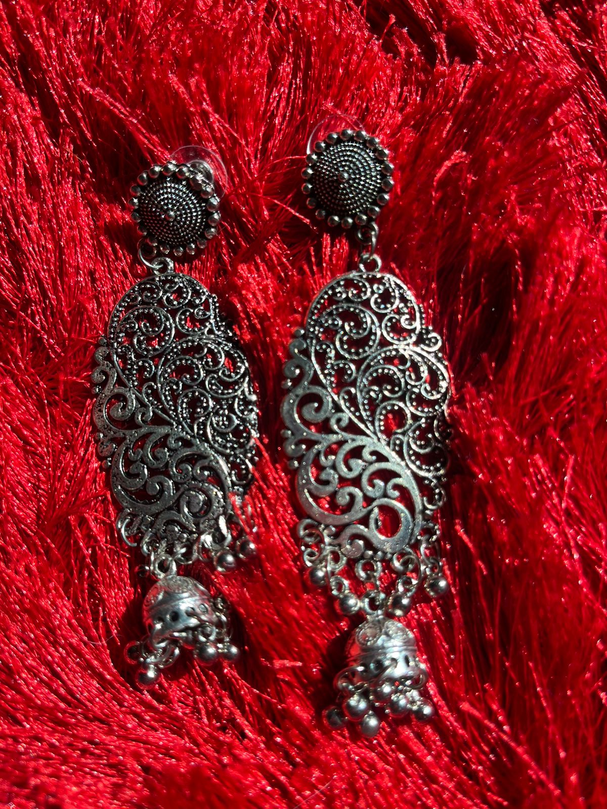 Jaal long oxidised earrings