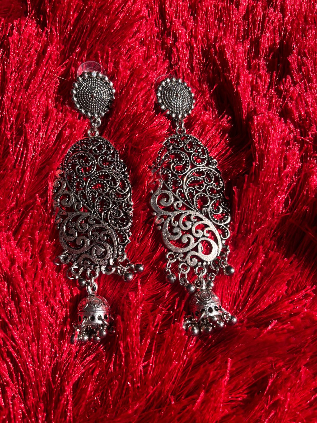 Jaal long oxidised earrings