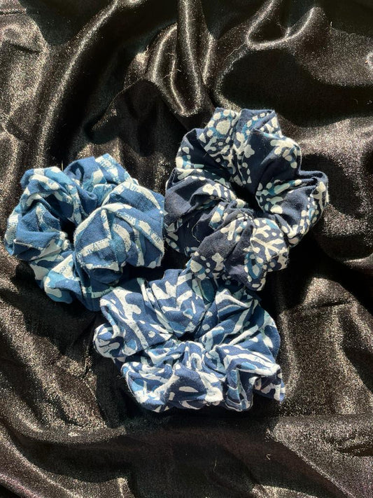 Scrunchies (Indigo set of 3)