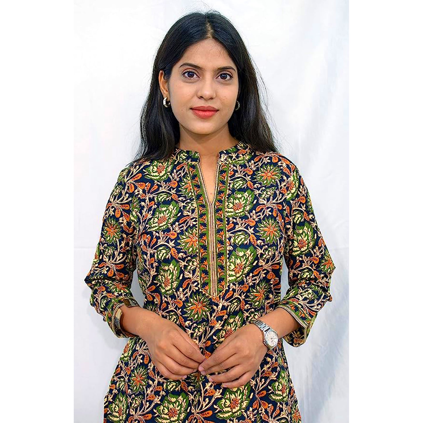 Green Kalamkari short kurta