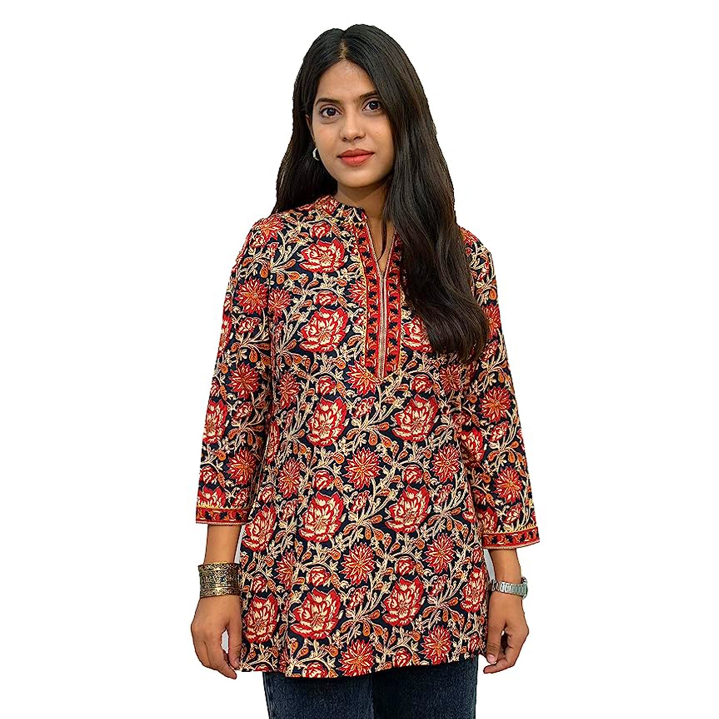 Red Kalamkari short kurta