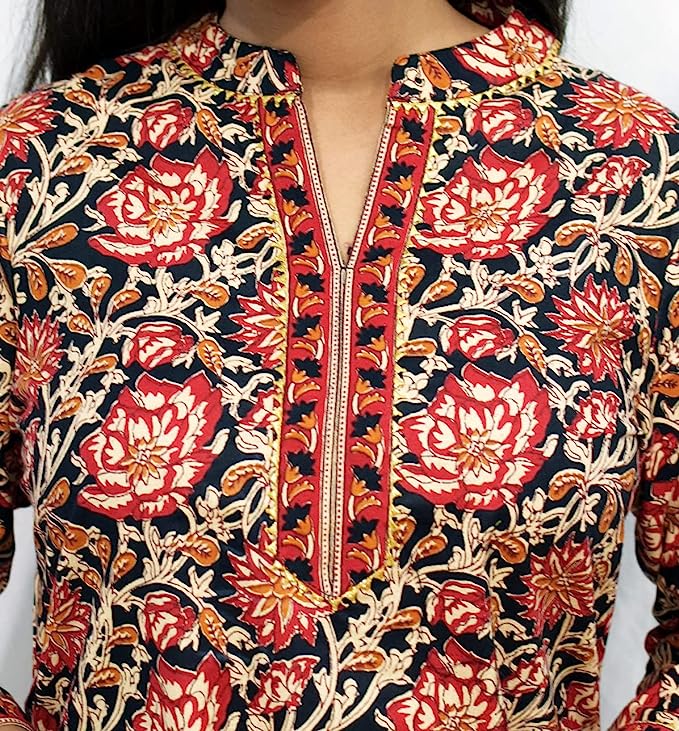 Red Kalamkari short kurta