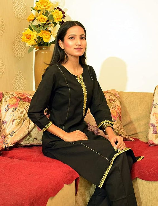 Black embroidery kurta