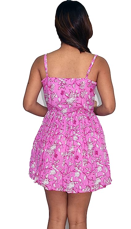 Pink Floral A-Line Mini Dress