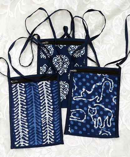 Indigo printed colourful Sling bag(set of 3)