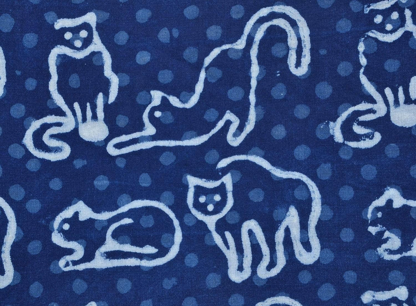 Indigo CAT Print Cotton Fabric