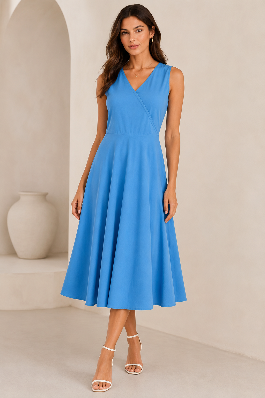 Azure Grace Midi Dress