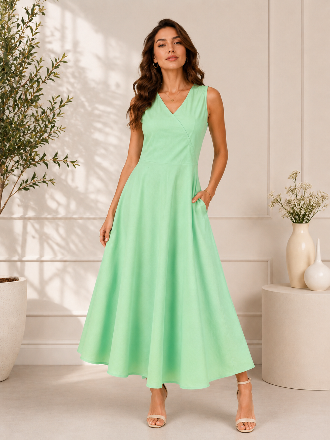 Mint Breeze Midi Dress