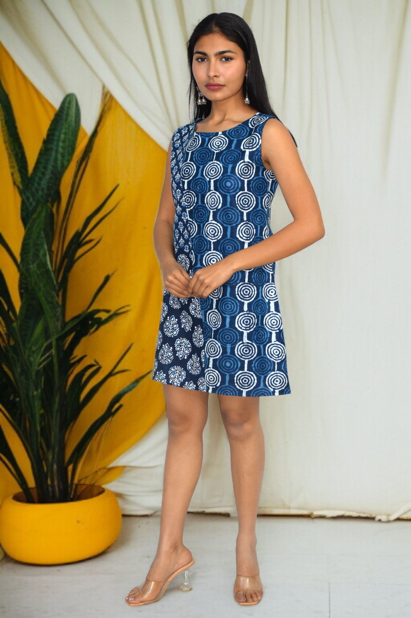 Aarohi Blue Patchwork Dress