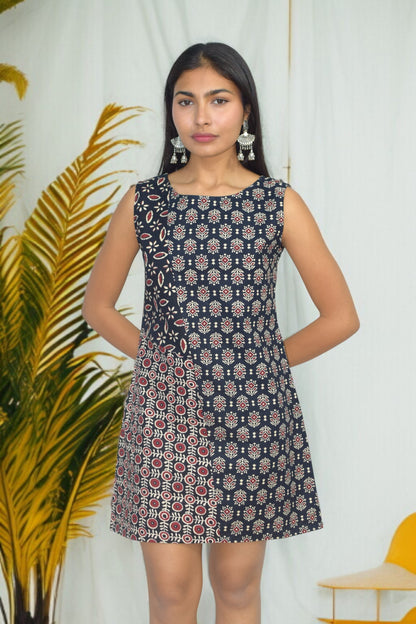 Aarohi Black Patchwork Dress