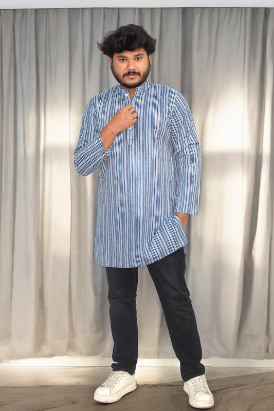Neel Rang Utsav Hand Block Cotton kurta for men