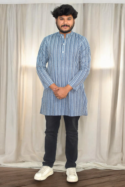 Neel Rang Utsav Hand Block Cotton kurta for men