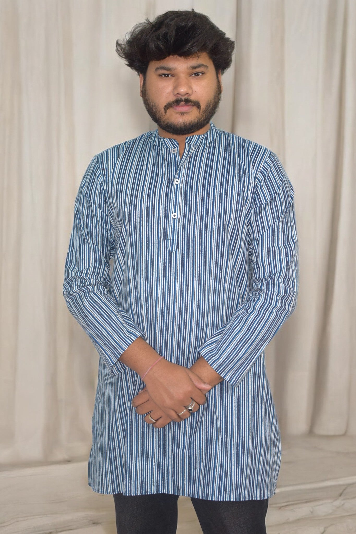 Neel Rang Utsav Hand Block Cotton kurta for men