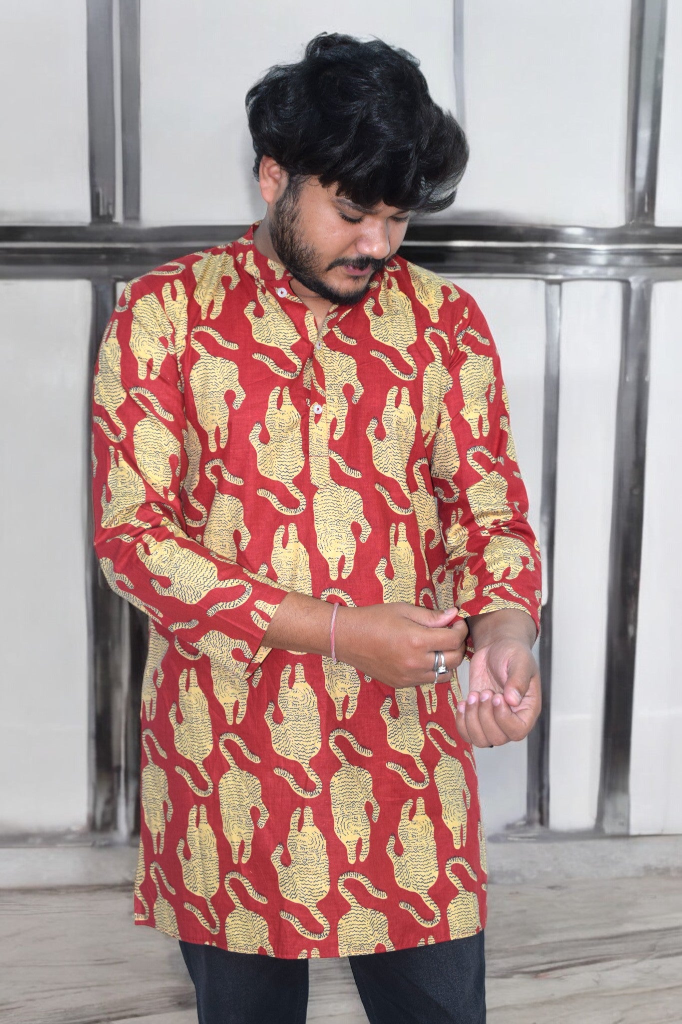 Kesari Hand Block Cotton kurta for men