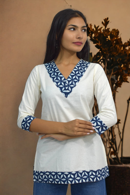 V-neck Bluestar short Kurti