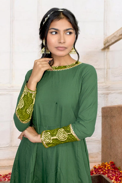 Green diwali anarkali gown