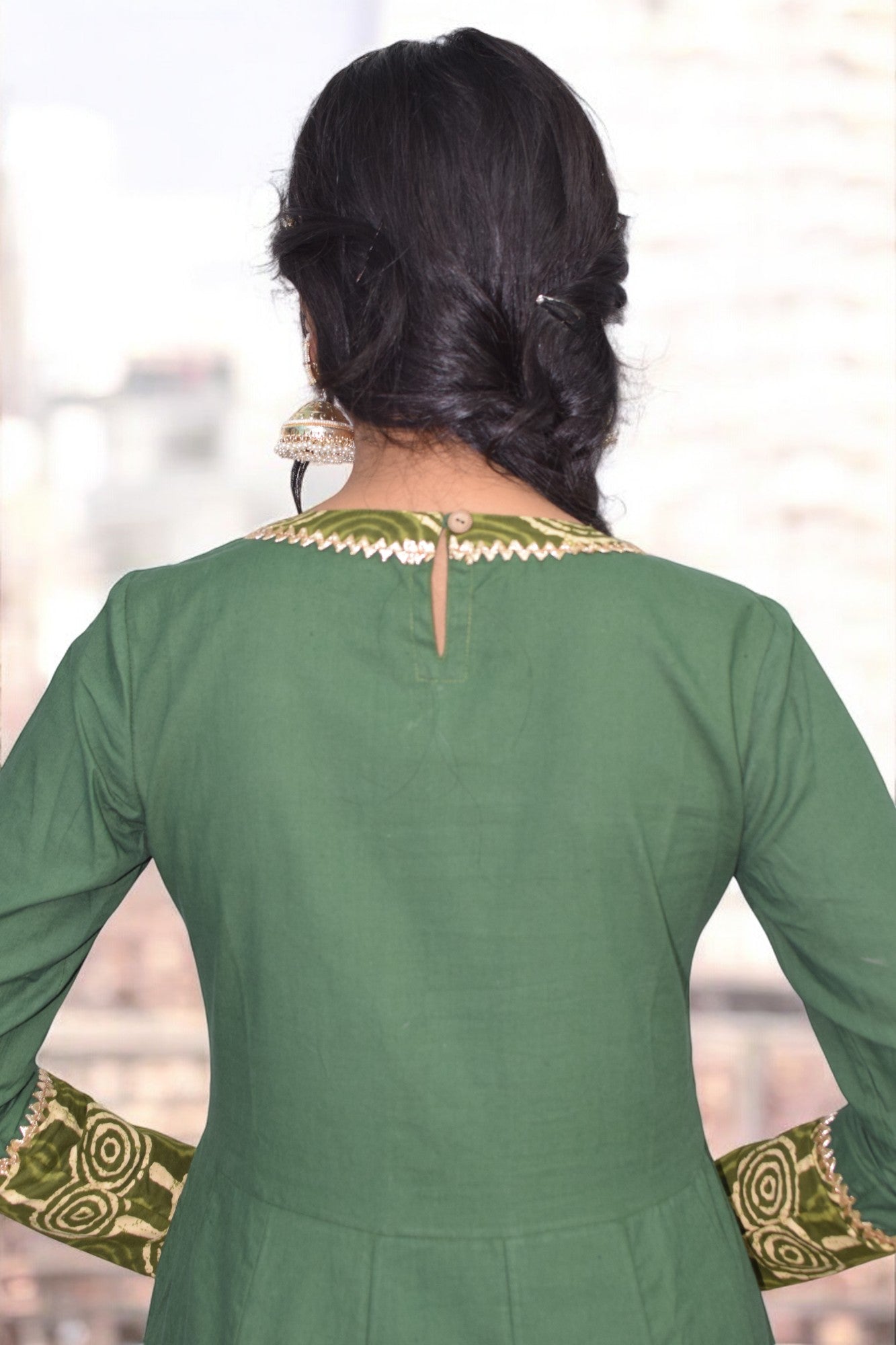 Green diwali anarkali gown