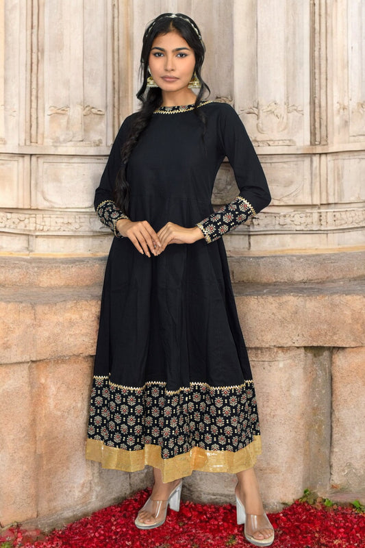 Black diwali anarkali gown