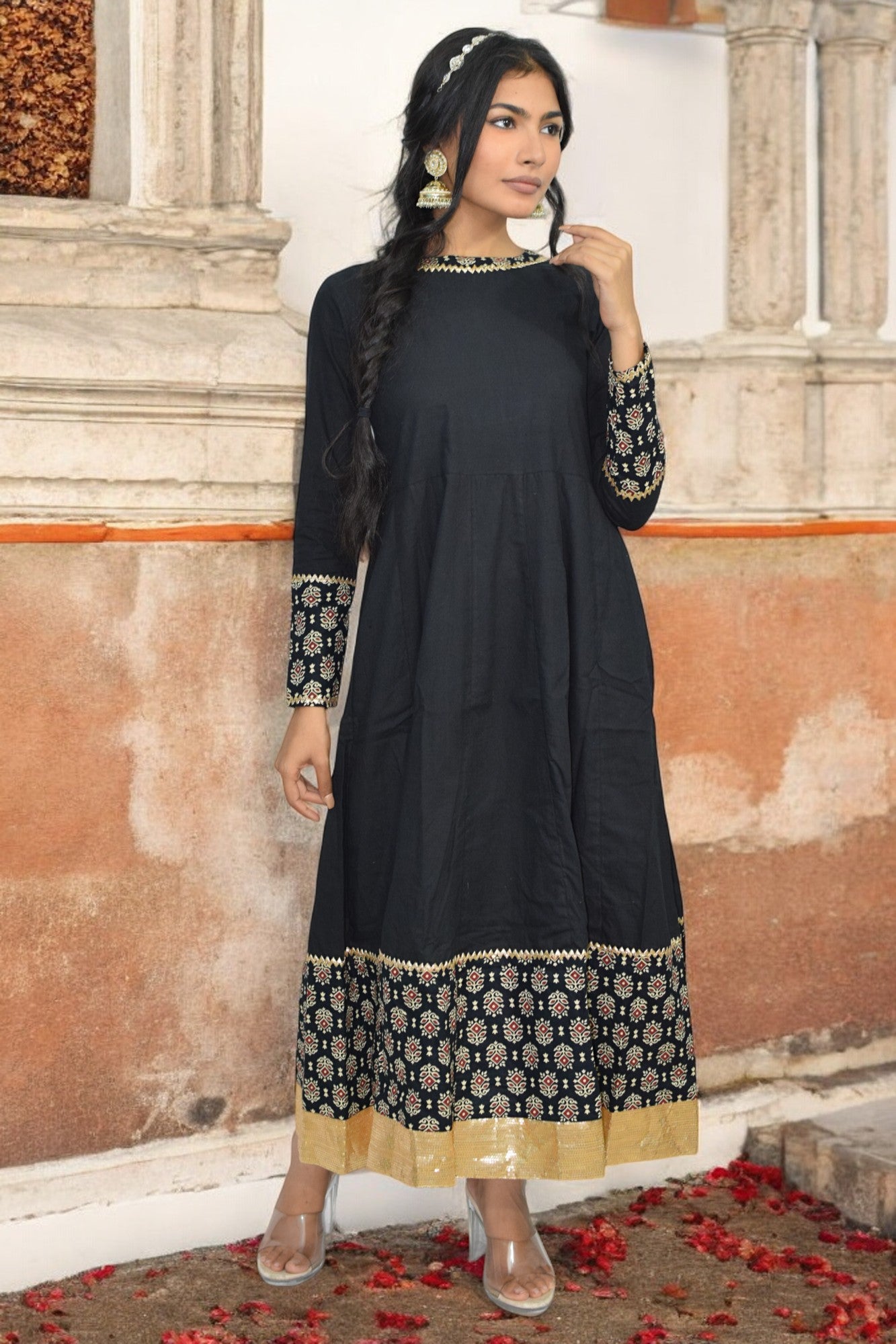 Black diwali anarkali gown