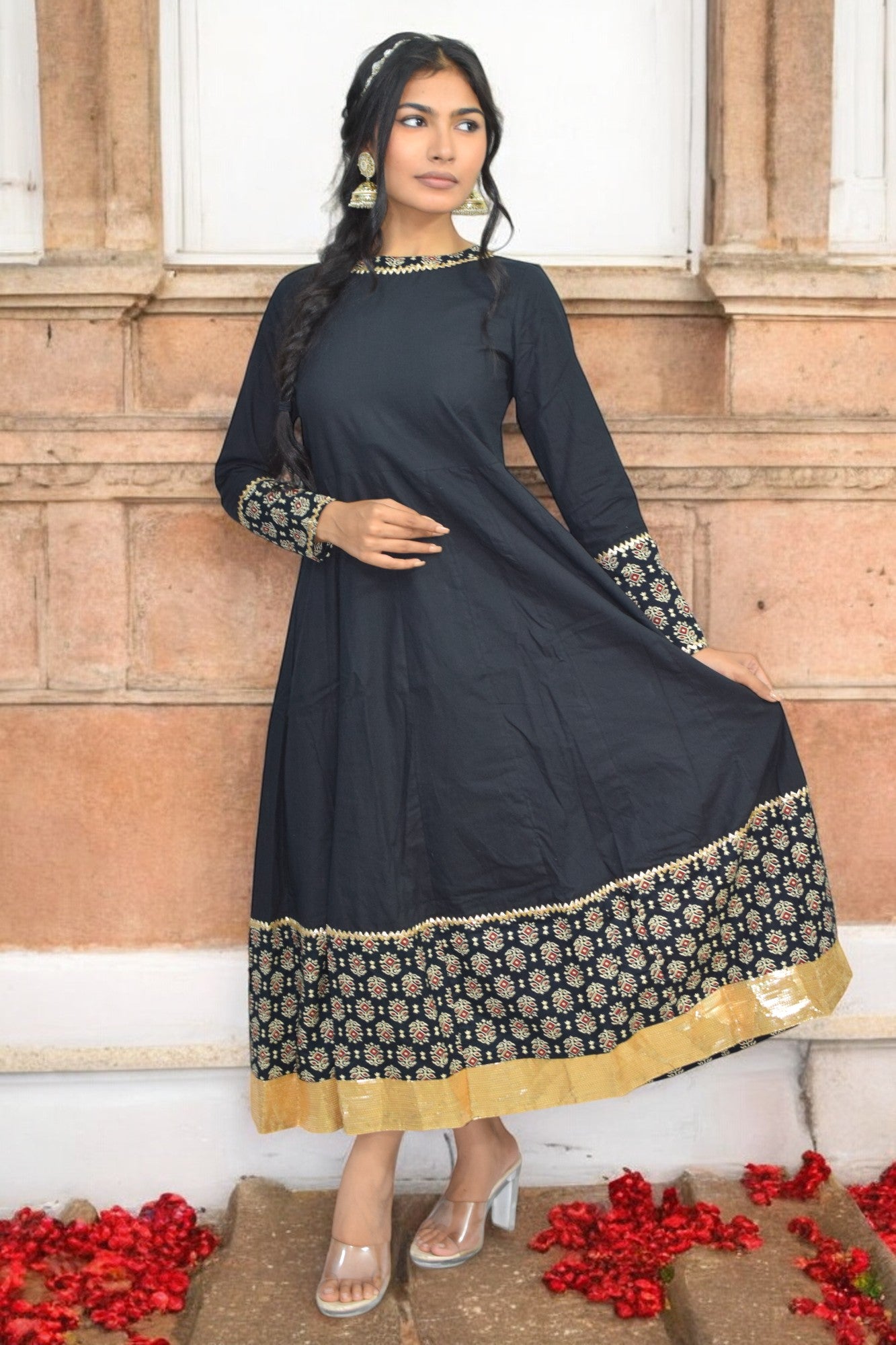 Black diwali anarkali gown