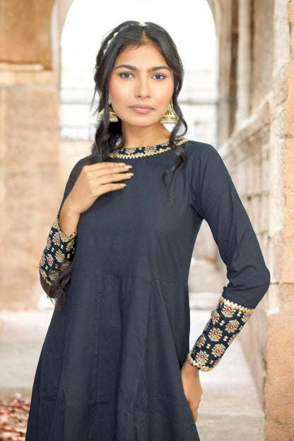 Black diwali anarkali gown