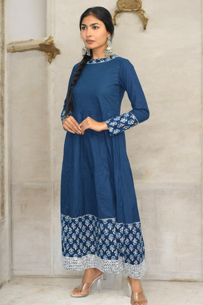 Indigo diwali anarkali gown