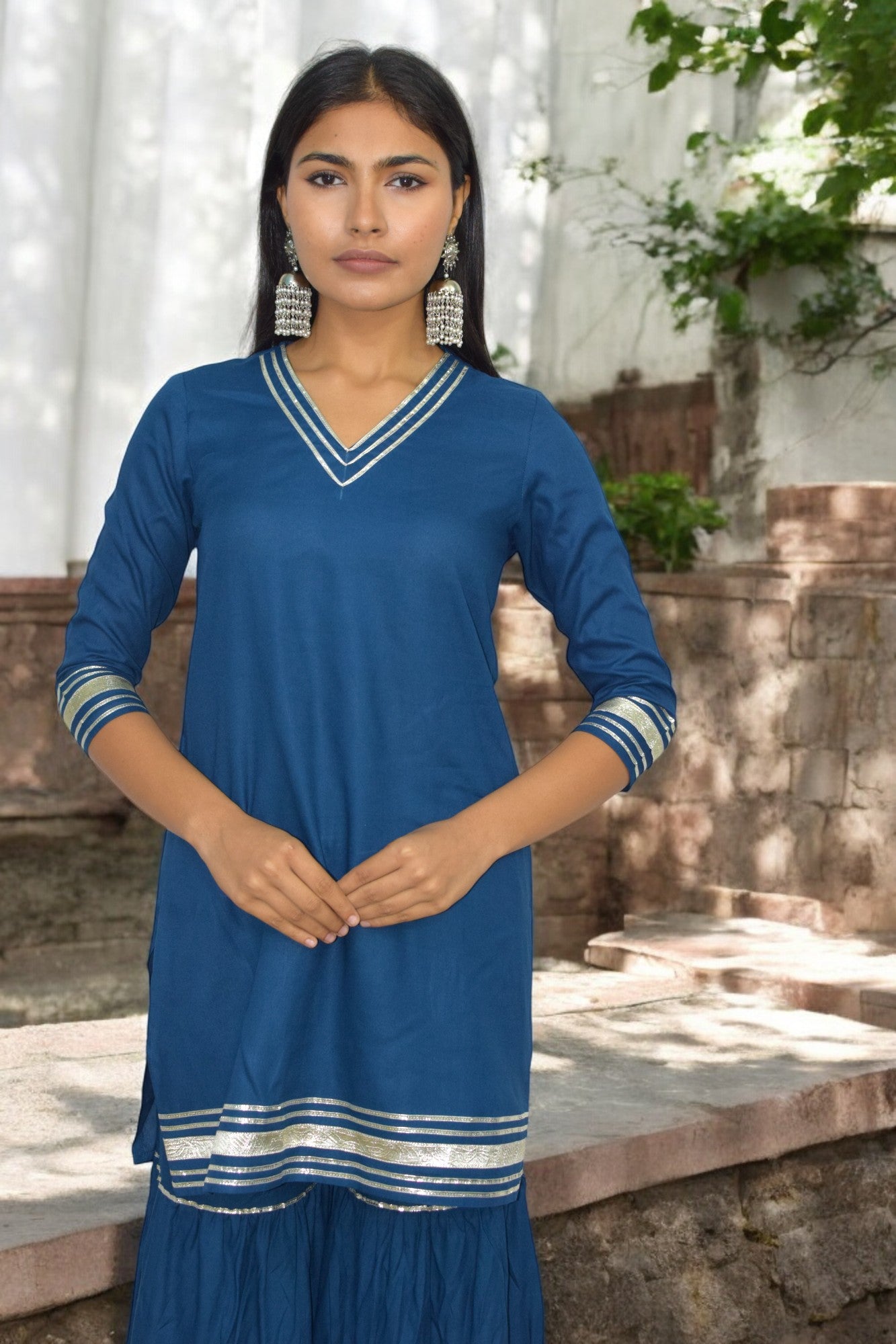 Royal Blue Elegance Sharara Set