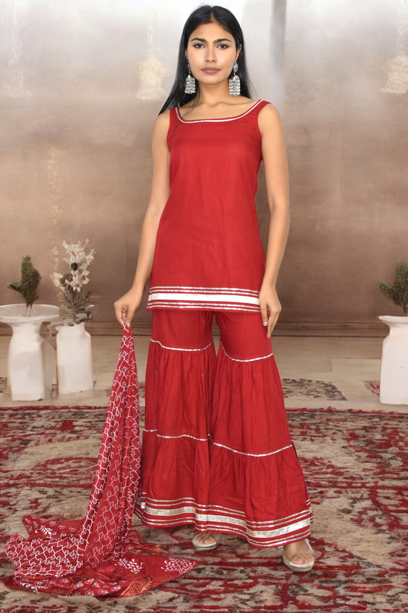 Gulnaar sleeveless Sharara Set
