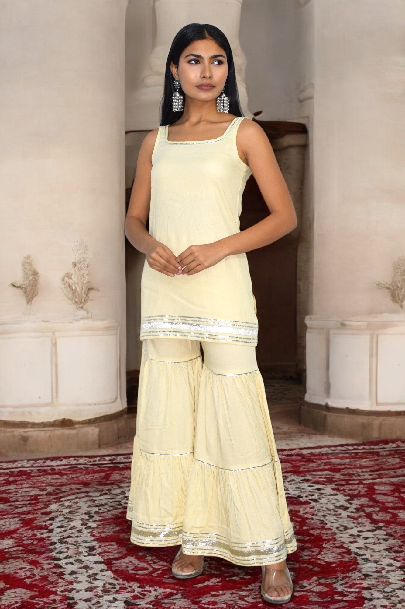 Noor Sleeveless Sharara Set