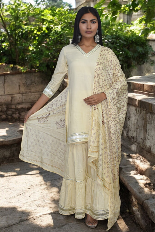 Ivory Grace Sharara Set