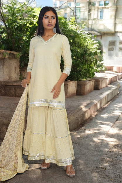 Ivory Grace Sharara Set
